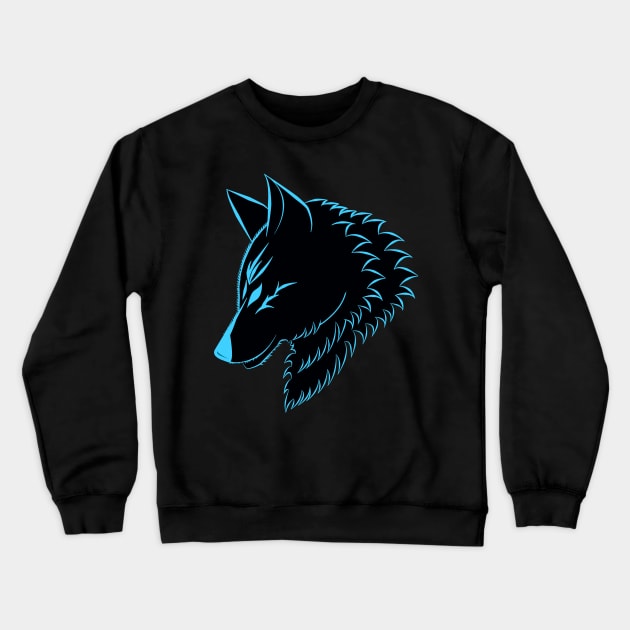 Blue wolf Crewneck Sweatshirt by ErMa-Designs